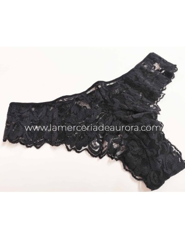 Tanga bajo blonda 140 de Naiara Premium - NEGRO