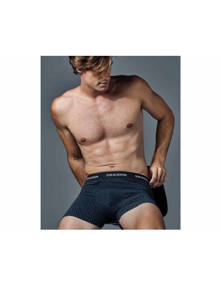 Bóxer hombre algodón "Liso y fantasía" (2 uds) PB717 de Don Algodón