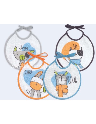 Babero redondo "Animales" de Ti-tin - varios...