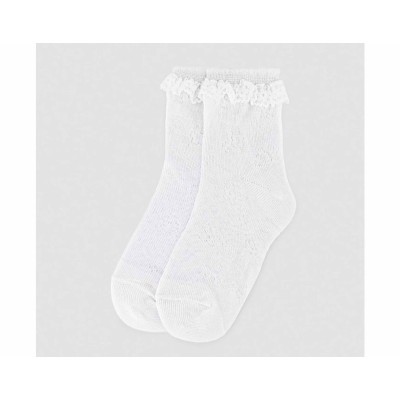 Calcetines ceremonia niña blanco "Calado y puntilla"...