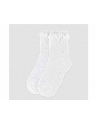 Calcetines ceremonia niña blanco "Calado y...