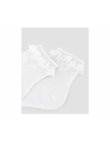 Calcetines ceremonia niña blanco "Calado y...