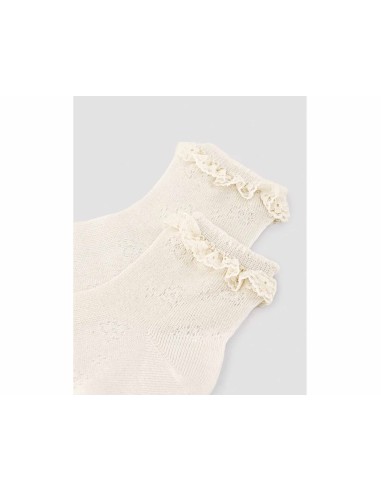 Calcetines ceremonia niña marfil "Calado y...
