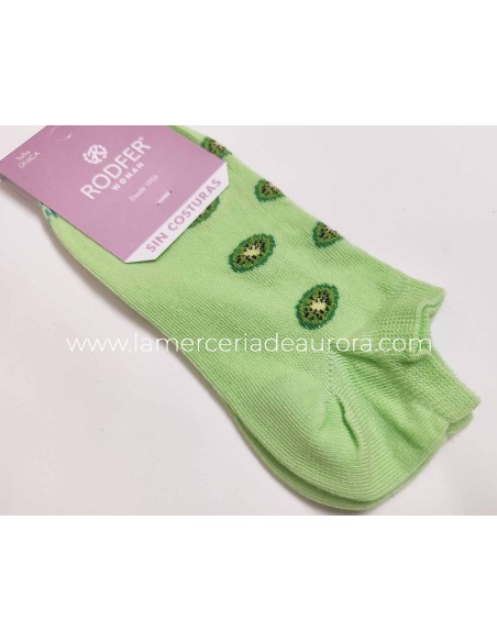 Calcetines invisibles algodón sin costuras mujer "Kiwis" 6019 de Rodfer