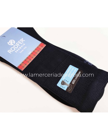 Calcetines caballero algodón Hilo de Escocia sin costuras Extra-ancho 3005 de Rodfer