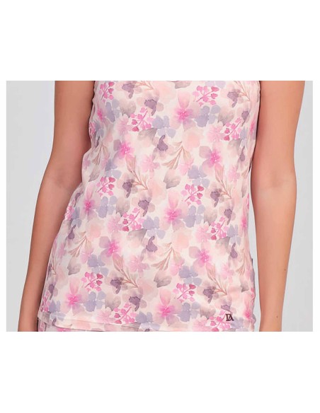 Pijama corto mujer "Acuarela floral" 438 de Don Algodón
