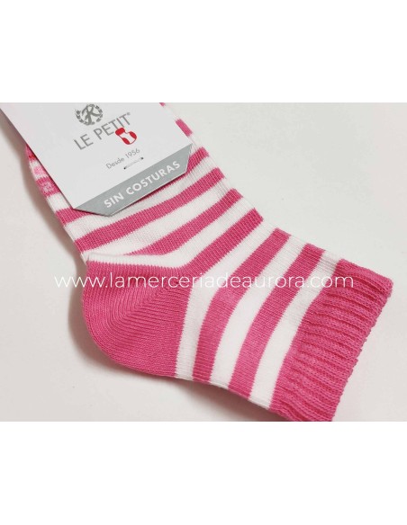 Calcetines Lepetit 253 - ROSA AURORA Y BLANCO