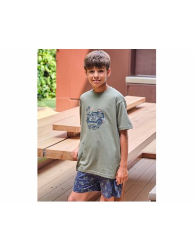 Pijama corto juvenil algodón "Discover new...