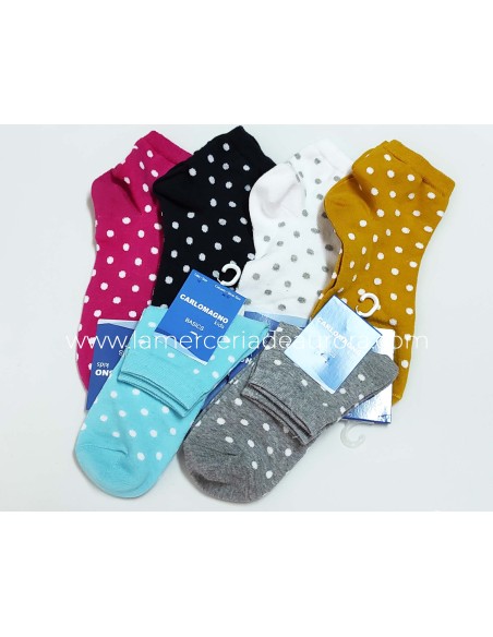 Calcetines tobilleros algodón "Topos" 429 de Carlomagno - varios colores