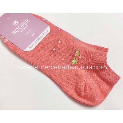 Calcetines invisibles algodón sin costuras mujer "Vespas"... 2