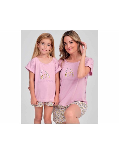Pijama corto mujer "Spring Logo" 420 de Don Algodón