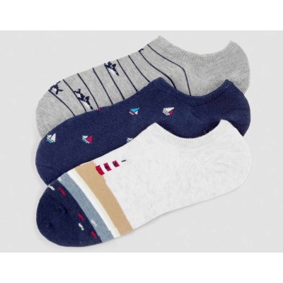 Calcetines invisibles hombre (pack 3 pares) "Barcos"...