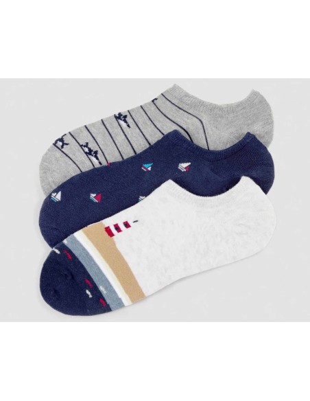Calcetines invisibles hombre (pack 3 pares) "Barcos" 22979 de Ysabel Mora