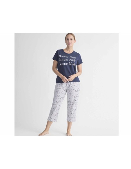 Pijama capri mujer algodón 26119085 de Diassi