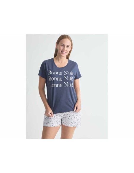 Pijama corto mujer algodón "Bonne Nuit" de Diassi