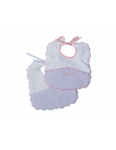 Pack baberos 8831 de Gamberritos - ROSA y BLANCO