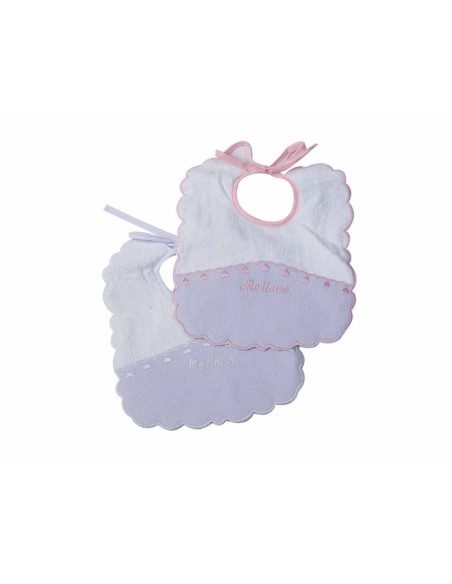 Pack baberos 8831 de Gamberritos - ROSA y BLANCO