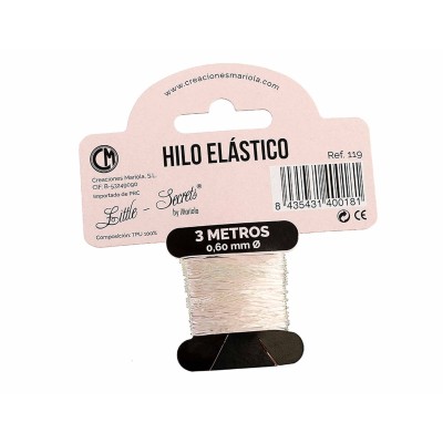 Hilo elástico silicona transparente grosor 0,6mm (3...