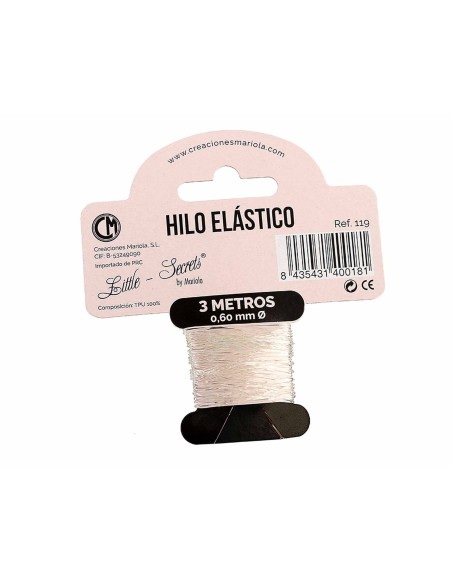 Hilo elástico silicona transparente grosor 0,6mm (3 metros) de Little Secrets