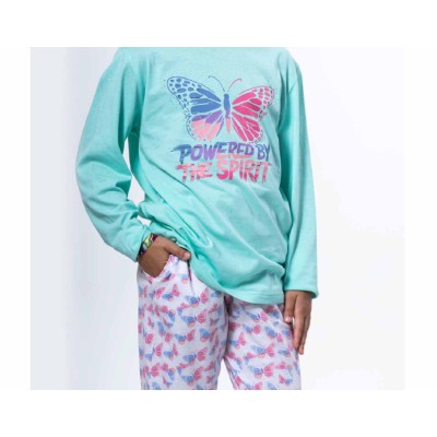 Pijama largo juvenil algodón entretiempo "Powered by the... 2