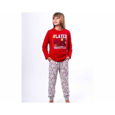 Pijama largo juvenil algodón entretiempo "Player...