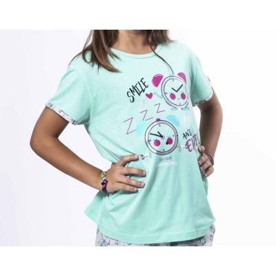 Pijama corto juvenil algodón "Smile, be happy and enjoy"... 2