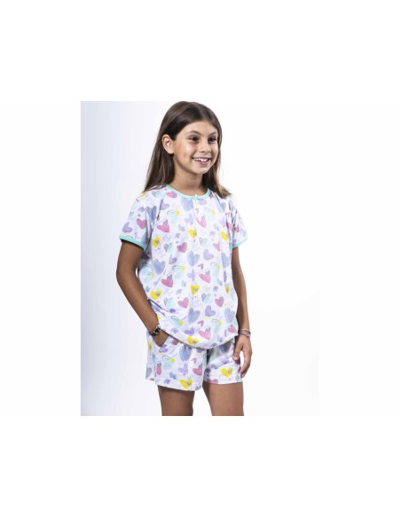 Pijama corto juvenil algodón "Queen of hearts" de Kinanit