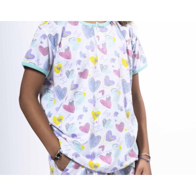 Pijama corto juvenil algodón "Queen of hearts" de Kinanit 2