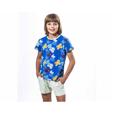 Pijama corto juvenil algodón "Retro gamer" de Kinanit