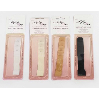Alargador para sujetador 1 corchete de Softy - BLANCO - MARFIL (CRUDO) - PIEL - NEGRO