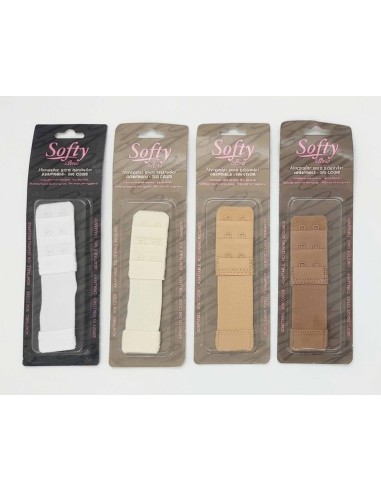 Alargador 2 corchetes para sujetador de Softy - BLANCO - MARFIL - PIEL - VISÓN