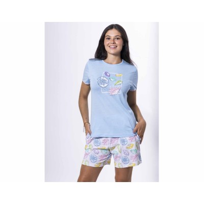 Pijama corto mujer algodón "Nautilius" de Kinanit