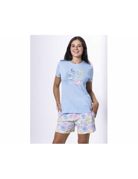 Pijama corto mujer algodón "Nautilius" de Kinanit