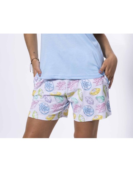 Pijama corto mujer algodón "Nautilius" de Kinanit