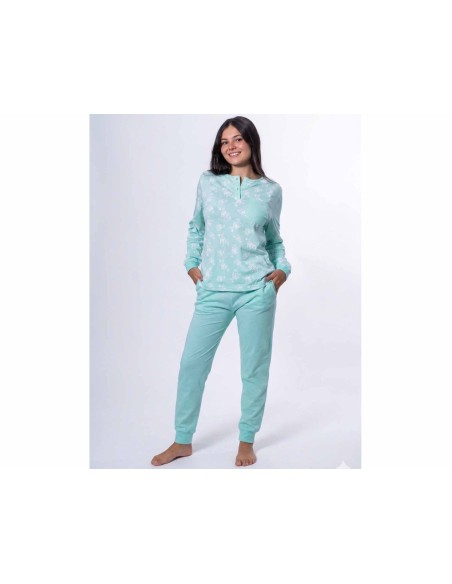 Pijama largo mujer algodón entretiempo "Moments of summer" de Kinanit