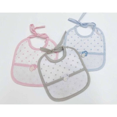 Babero bebé para bordar "Topos y chupete" de Bimbi Amo ·...