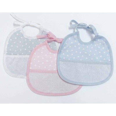 Babero bebé "Corazones" de Bimbi Amo · 3 colores ·