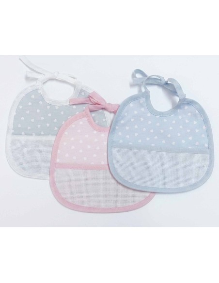 Babero bebé "Corazones" de Bimbi Amo · 3 colores ·