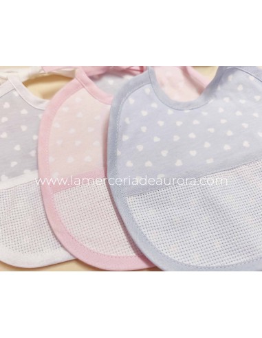 Babero bebé "Corazones" de Bimbi Amo · 3 colores ·