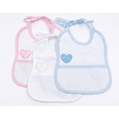 Babero bebé para bordar "Corazón" de Bimbi Amo