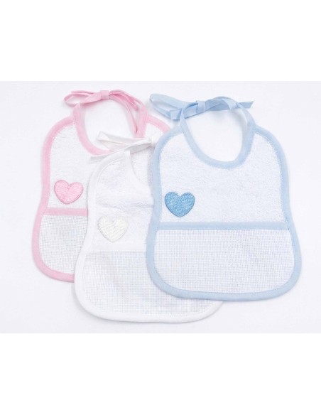 Babero bebé para bordar "Corazón" de Bimbi Amo