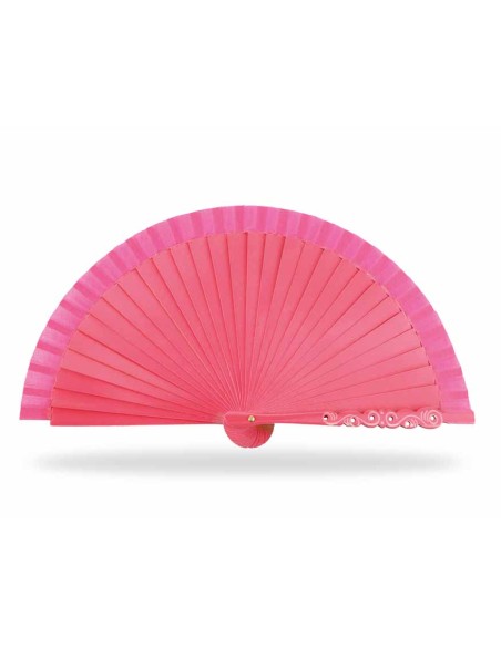 Abanico madera liso (15cm) "Barroco coral"