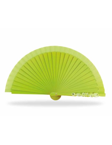Abanico madera liso (15cm) "Barroco Verde pistacho"