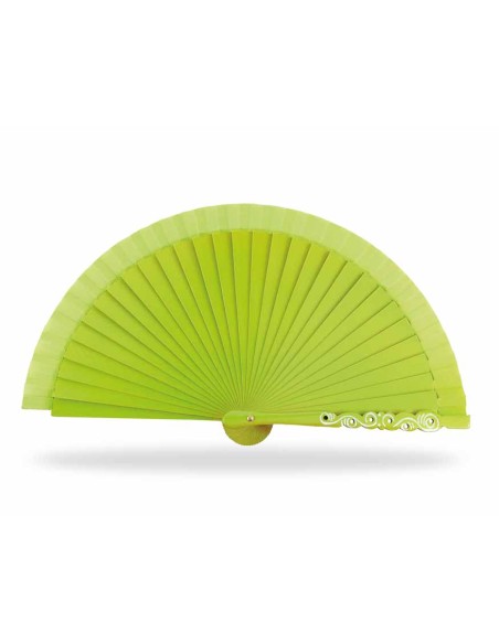 Abanico madera liso (15cm) "Barroco Verde pistacho"