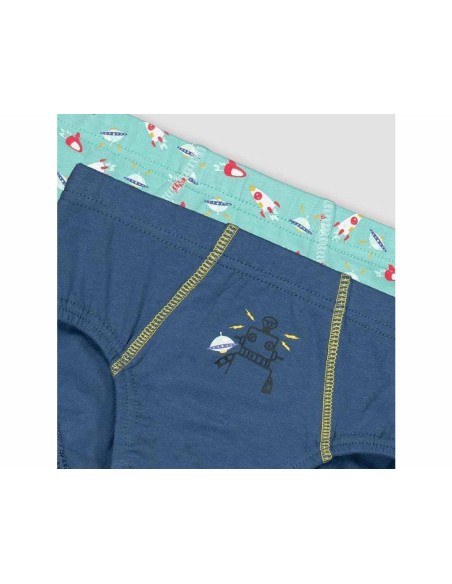 Slip infantil algodón (pack 2 uds) "Aventura galáctica" de Ysabel Mora
