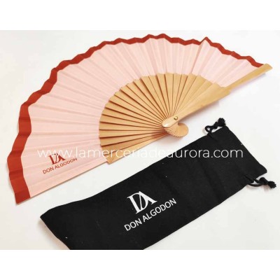 Abanico madera y tela ondulada + funda "Maquillaje y... 2