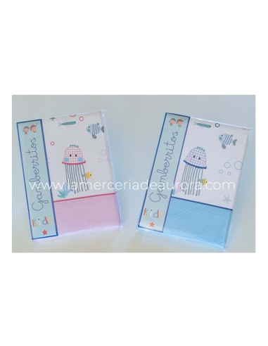 Sábanas tela infantiles "Medusas rosa" de...