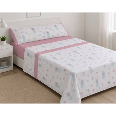 Sábanas tela infantiles "Medusas rosa" de Gamberritos