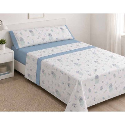 Sábanas tela infantiles "Medusas azul" de Gamberritos