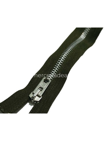Cremallera metal gruesa pantalón (malla 5)  - VERDE CAZA